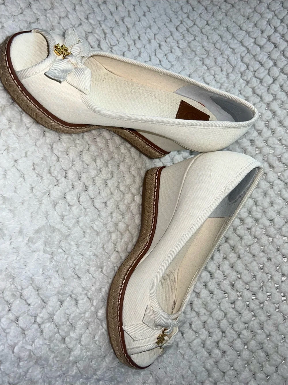 Tore Burch Wedge Espadrille Pumps in Cream